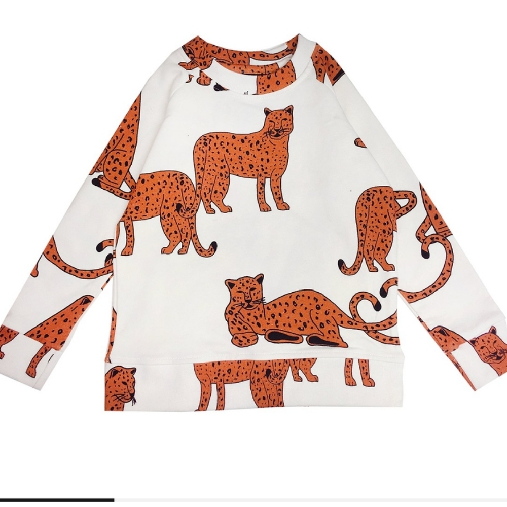 Hugo Loves Tiki Cheetah Leopard Cat Long Sleeve Sweatshirt 5T Unisex NWOT